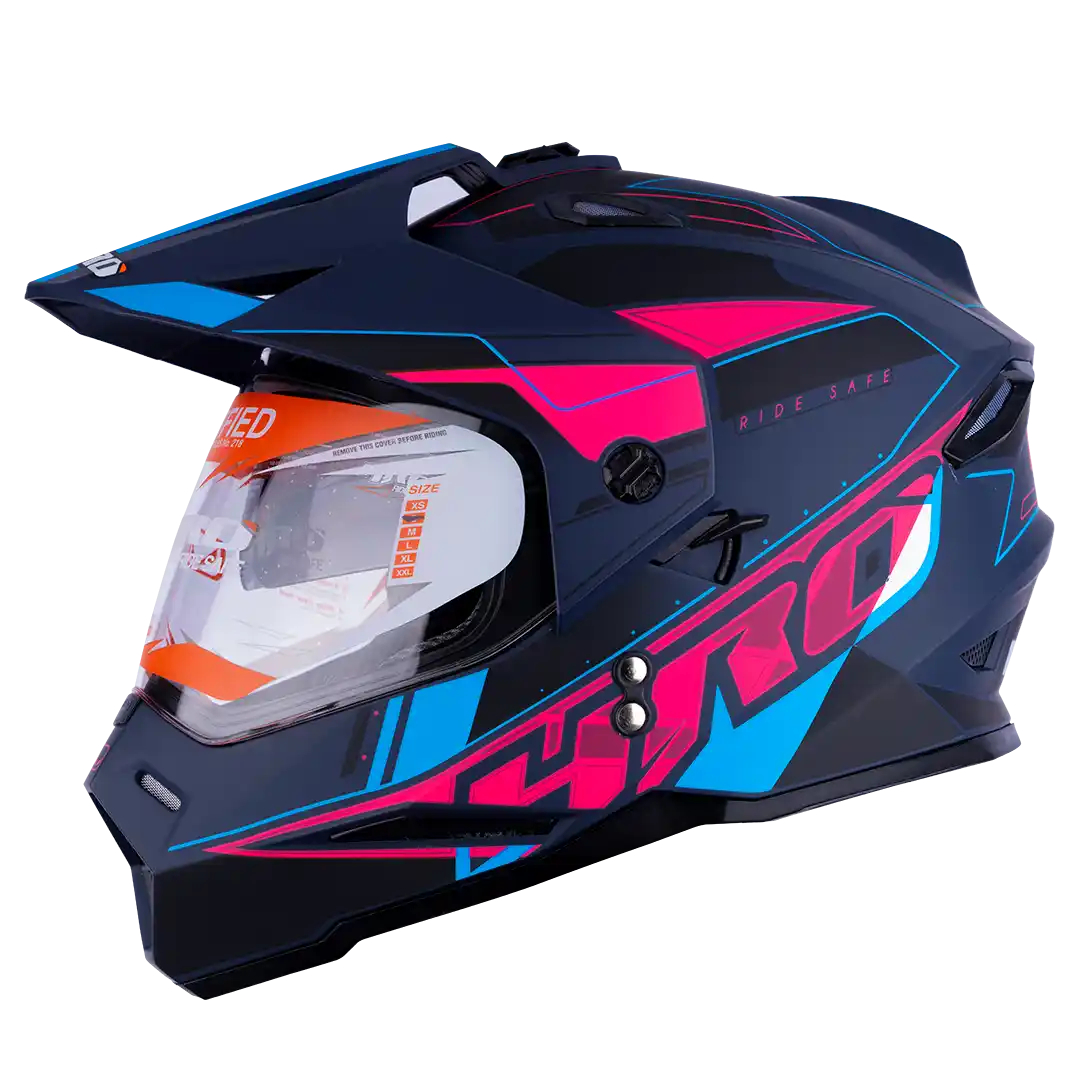 CASCO HRO MX330DV VOLTEX AZUL/FUCCSIA